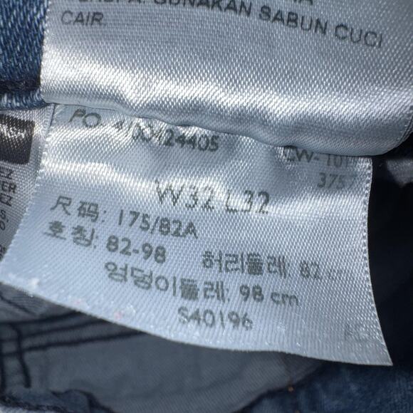 Levis 514 Mens Jeans 32x32 Blue Straight Fit Stretch Denim Zip Fly 5 Pocket - Picture 14 of 14